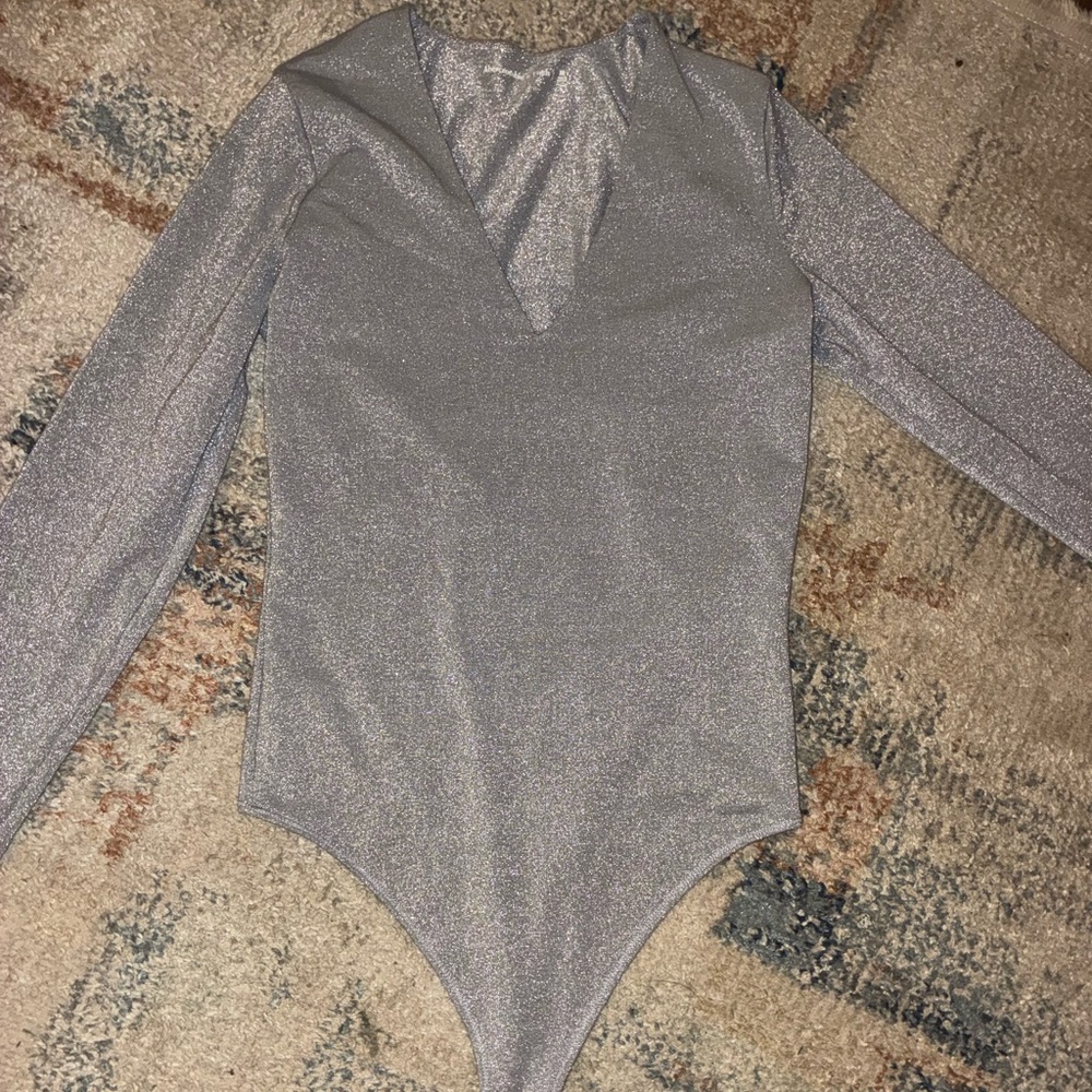 Abercrombie & Fitch Silver Shimmer Bodysuit
